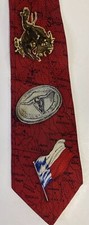 PURITAN RED GREEN CACTUS FLAG LOGO TEXAS MAP SILK MENS NECKTIE TIE 57  x4  