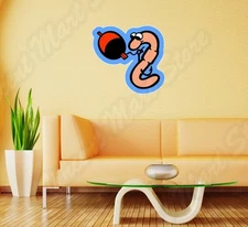 Fish Fishing Worm Bite Hook Funny Wall Sticker Room Interior Decor 25"X20"