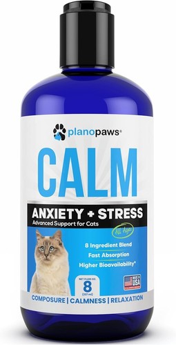 Plano Paws Calm Anxiety Stress Relief for Cats 8 oz / 90 Day Supply Liquid Drops