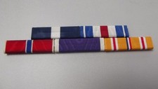 Ordensspange WWII 5 Bandspangen Navy Cross Silver Star, Bronze St, Purple H.