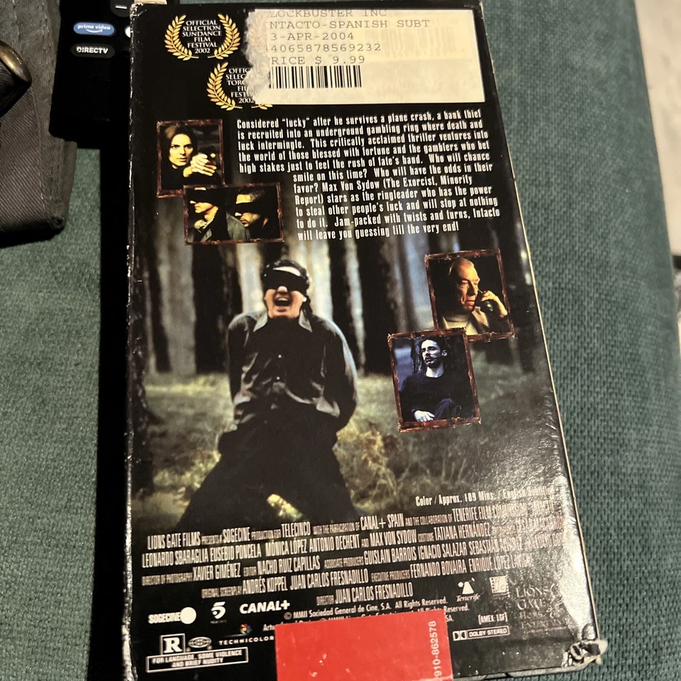 Intacto VHS Max Von Sydow Leonardo Sbaraglia Spanish w/ English Subtitles - Image 2 of 2