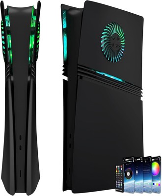 Cover Plates for PS5 Pro Digital Edition w/ RGB LED Light Strip + Dust Filter