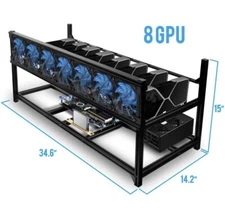 Kingwin Miner Rig Case Aluminum W/6 or 8 GPU Mining Stackable Frame