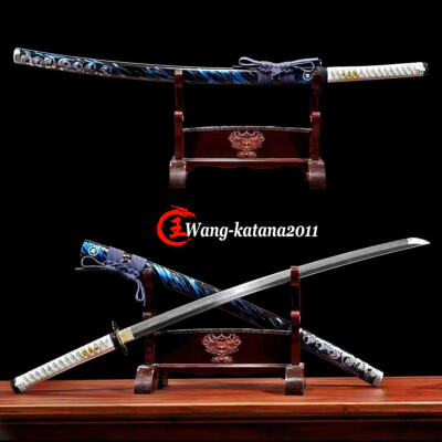 Functional Ghost of Tsushima Katana Sword T10 Steel Clay Temper Full Tang Sharp