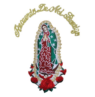 Hermosala Virgin Mary Guadalupe Christening Baptism Big Iron on Embroidery Patch