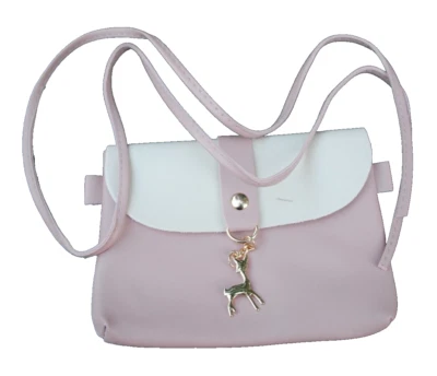Mini Bag - Handtasche...Tragegurt...Umhängetasche...Rosé-Creme..Anhänger Rehkitz - Bild 1 von 2
