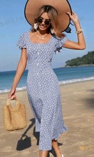 Womens Boho Country Style Dress, Size Large, New In Bag, Dusty Lilac