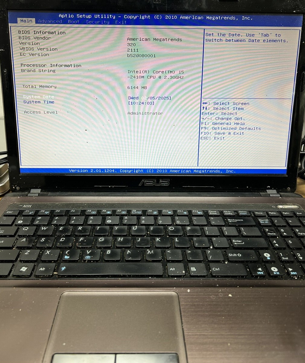 Asus K53s Intel i5-2410M 2.3GHz 6GB RAM NVidia GEFORCE GT540M NO