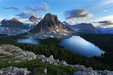 Landscape forest mountains snow morning summer british Custom Gaming Mat Desk