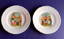 Vintage 1940’s Set Of Decorative Dutch Scenes Plates Holland Families Windmills