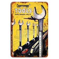 Vintage 1948 Craftsman Tools Metal Sign - Retro Tool Shop Decor
