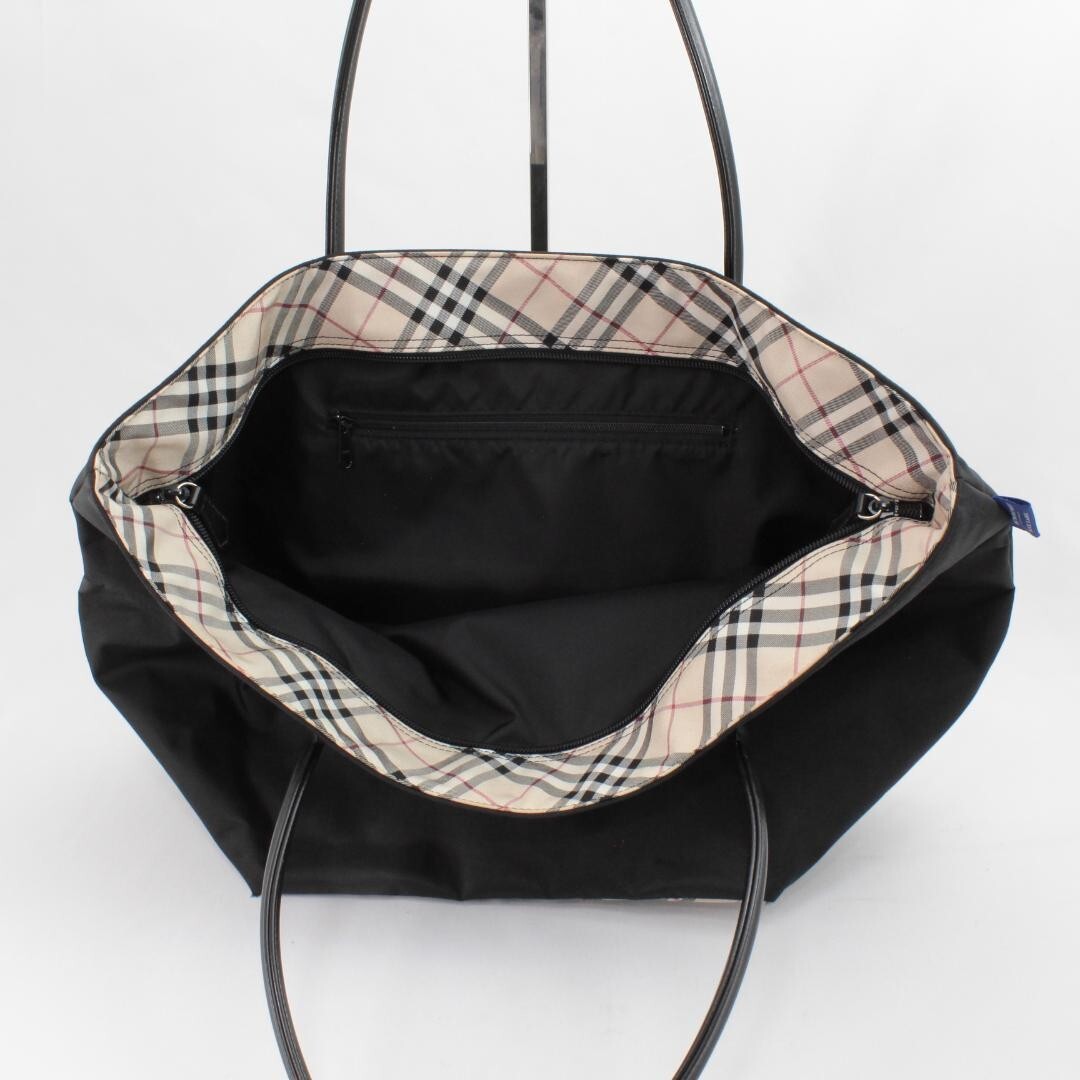 Burberrys BLUE LABEL Check Shoulder Tote Bag Nylon Leather color