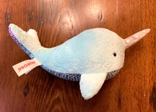 Aurora Narwhal 8” Plush Toy Stuffed Animal Stocking Stuffer Rainbow Ocean Beach