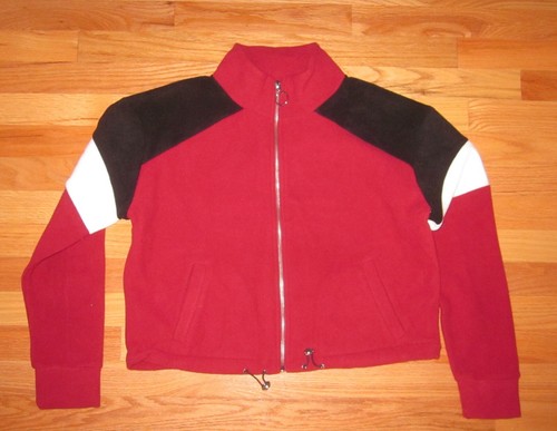 New Look Color Block Polar Fleece in burgundy-Red