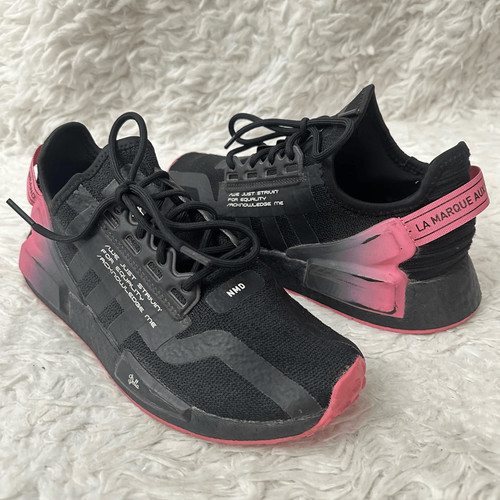 Adidas NMD_R1 V2 Damian Lillard DOLLA Black /Pink Sneakers size 6 Womens YOUTH