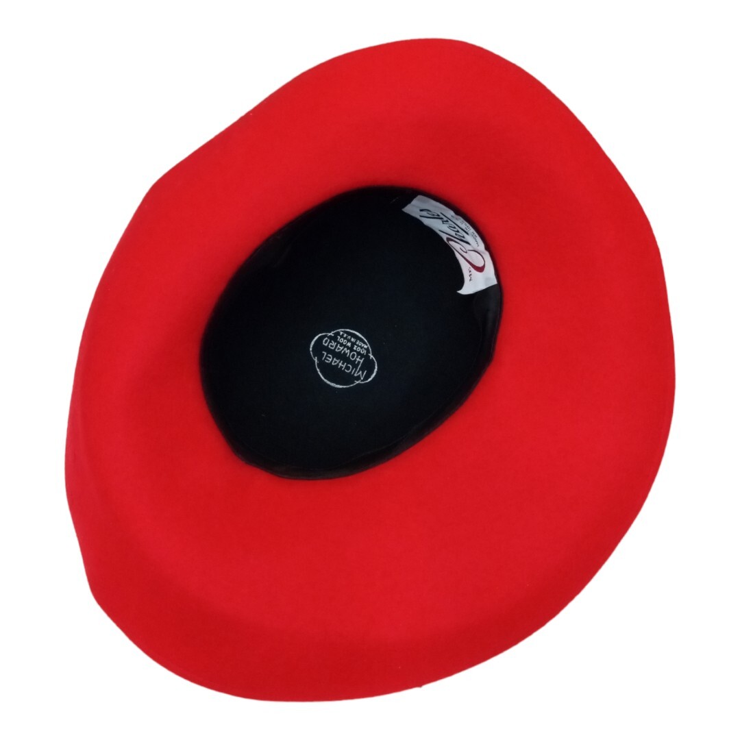 Vintage Red Fedora GEORGI Michael Howard Wool Felt Hat  display picture 2