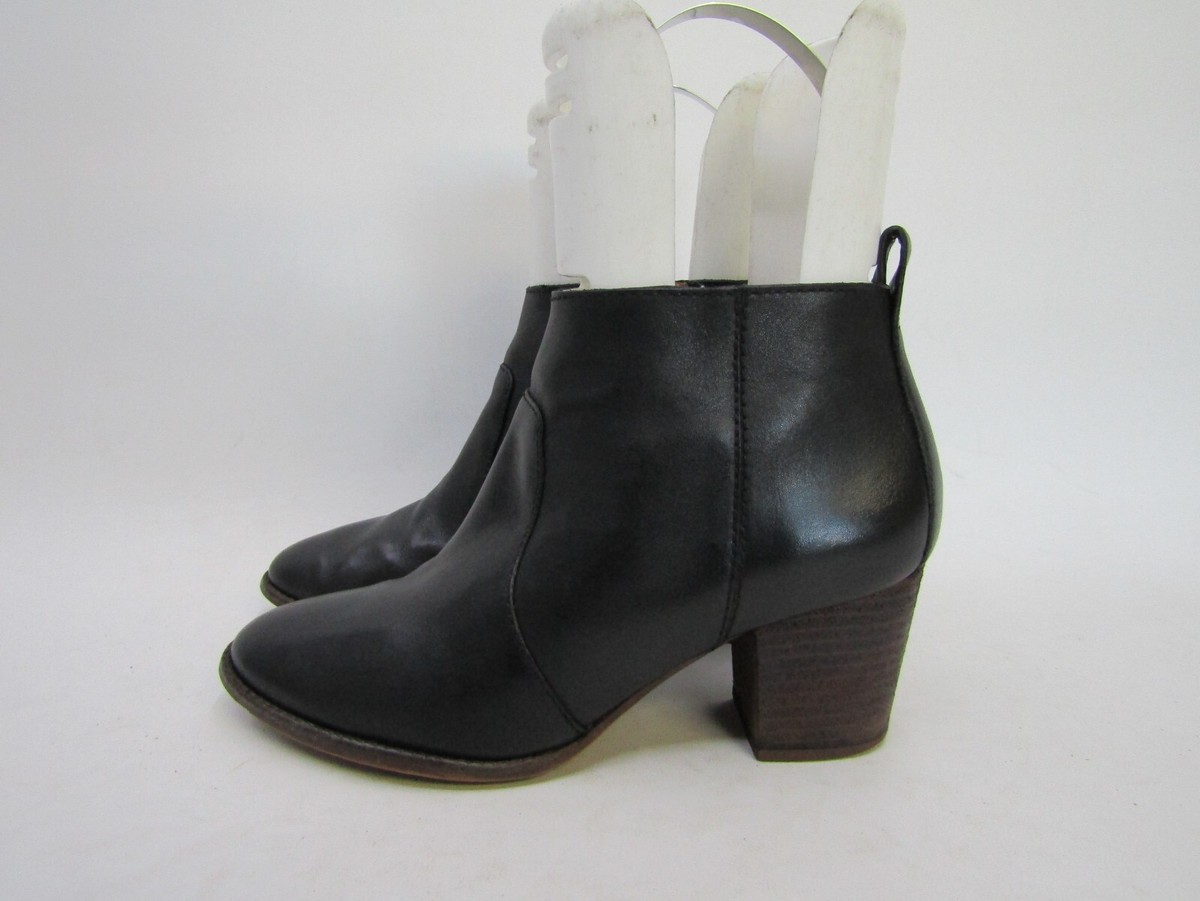 MADEWELL Womens Size Black Leather Zip Ankle Fashion Boots
