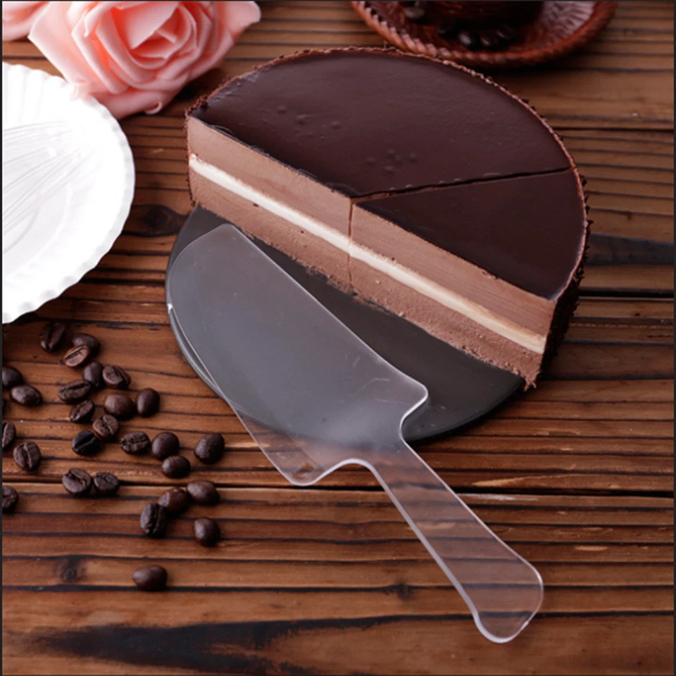 Light Blue Plastic Disposable Serrated Cake Knife Party Supply Tableware Set - Image 2 of 3