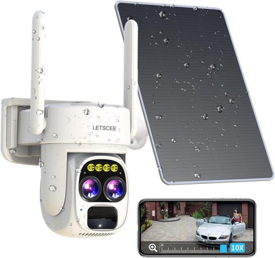 Full HD 2K Outdoor PTZ Camera with Solar Power & Instant Alerts for Security