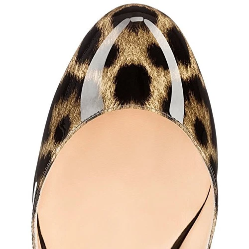 Patent Leather Women's Pumps Round Toe High Heels Slingback Shoes Sandals Size - Picture 35 of 37