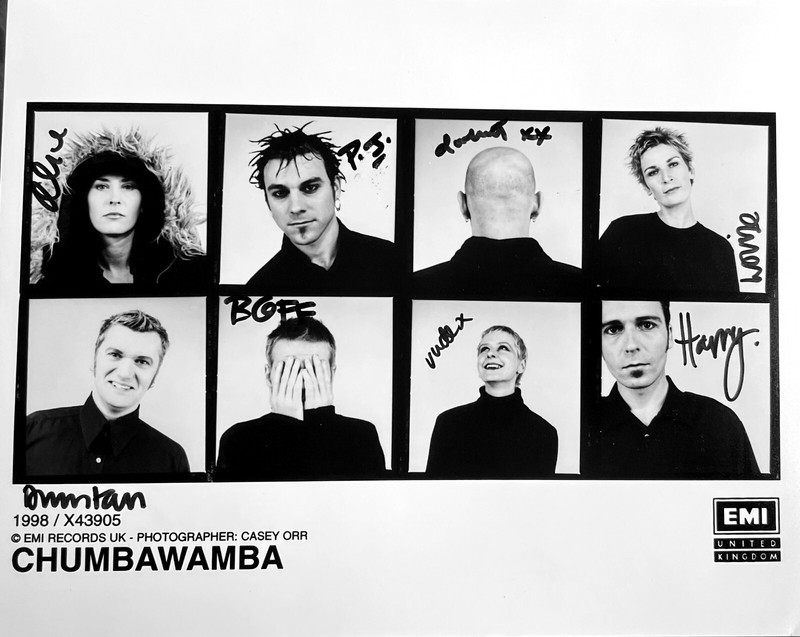 Chumbawamba -  1998 Autographed Photo by all 8 members
