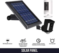 Wasserstein Ring Solar Panel for Spotlight Cam & Stick Up Cam Battery (1 Pack)