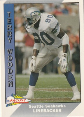 FREE SHIPPING-MINT-1991 Pacific Terry Wooden #491-PLUS SEAHAWKS BONUS CARDS