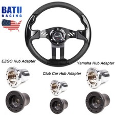 13inch Golf Cart Steering Wheel With Hub Adapter for EZGO Club Car Yamaha Chrome