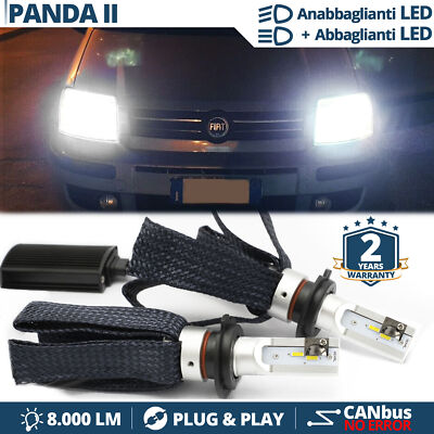 Kit Ampoules LED H4 6000K 72W Pour Phare Fiat Panda - 2 Pièces, Blanc Froid, Neuves