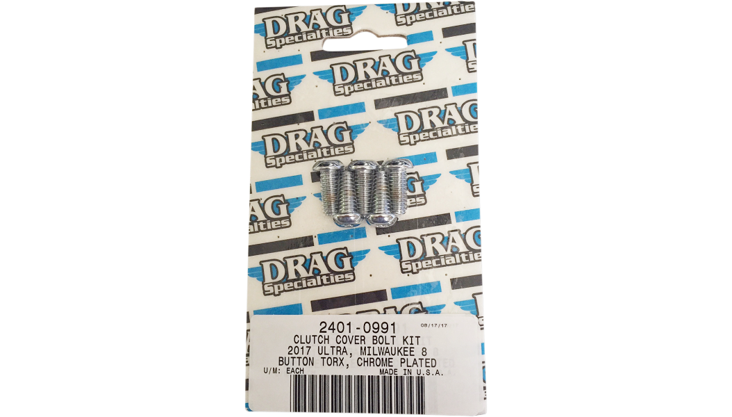 Drag MEight M8 Clutch Cover Torx Socket Bolt Kit Chrome Smooth Harley