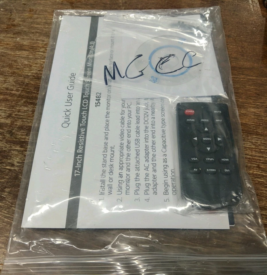 Resistive Touch LCD Touch Screen Monitor REMOTE, MANUAL & STYLUS 15481 15482 - Image 2 of 2