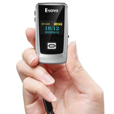 Eyoyo QR Code Scanner with Display Mini Bluetooth Wireless 2D Barcode Scanner