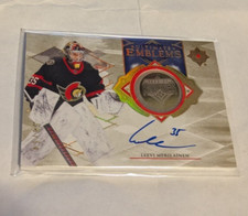 2023-24 UD Ultimate Emblems GOLD Leevi Merilainen rookie auto SENATORS #49/99