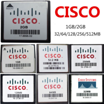 CISCO 32MB 64MB 128MB 256MB 512MB 1GB 2GB CF Memory Card CompactFlash Genuine