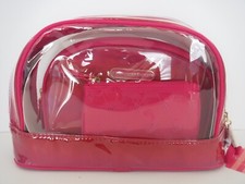 Victoria's Secret Signature Trio Red Cosmetic Bags Makeup Set