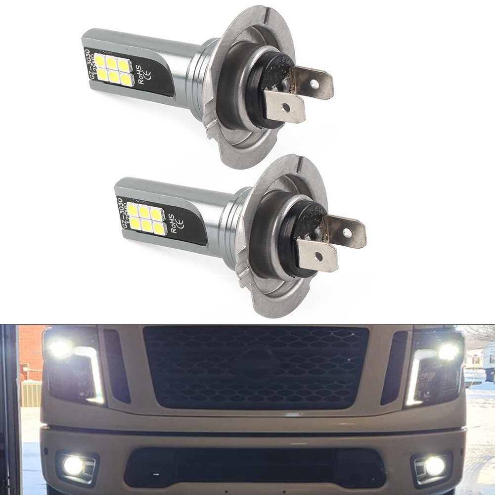 2Pcs Car Super Bright H7 LED Headlight White Light High Low Beam DRL Bulbs Lamp