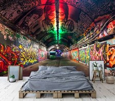 Image of Graffiti Urban Street Modern Wallpaper Mural Removeable Washable Peel & Stick