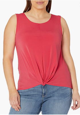 Star Vixen Women's Sleeveless Scoop Neck Pocket Tee - Soft Knit Top For Work, Travel & Everyday Wear
