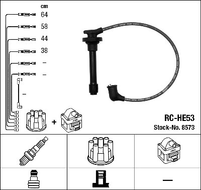 8573 NGK Ignition Cable Kit for HONDA