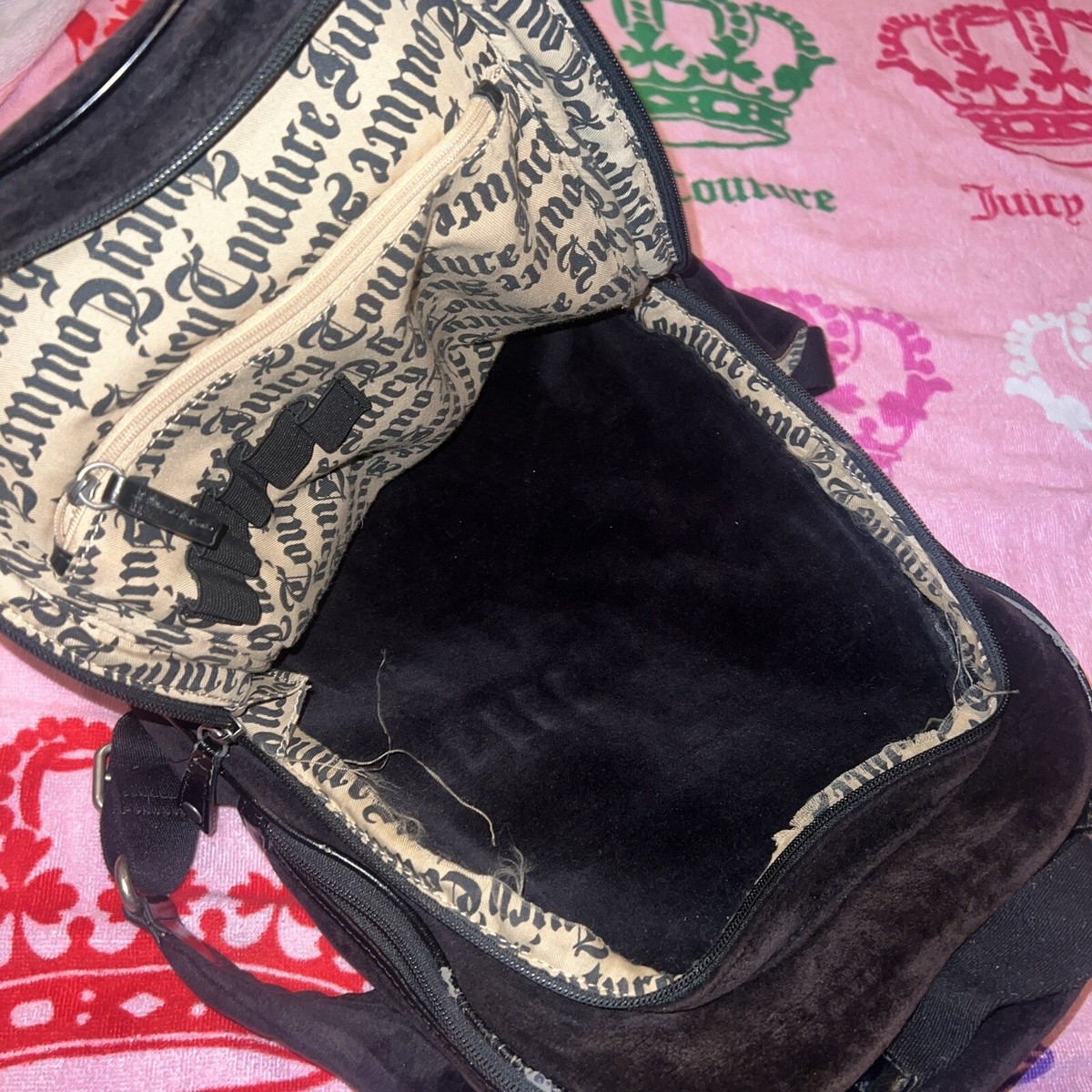 Heritage vintage y2k style black velour fairytale juicy 