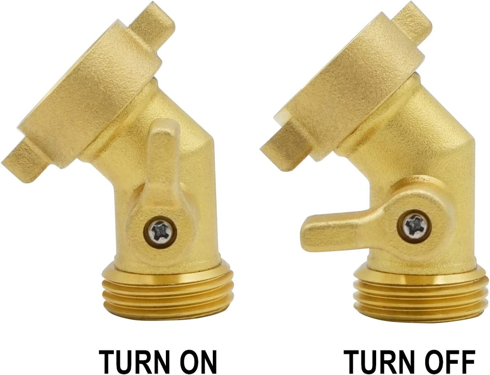 Heavy Duty Brass Shut off Valve 45 Degree Garden Hose Elbow Connector,3 ...