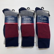 Lox x9 Chaps Crew Socks Pairs Men's Classic Casual Dress Shoe Size 6-12.5 NEW