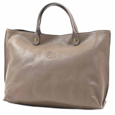IL BISONTE Tote Bag Handtasche TORTORA Grau Leder Echtleder Japan