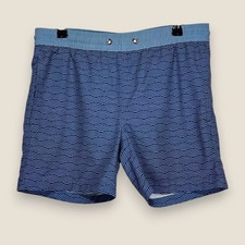 Fair Harbor Anchor Wave Swim Trunks Shorts Youth Large Blue Striped Stretch