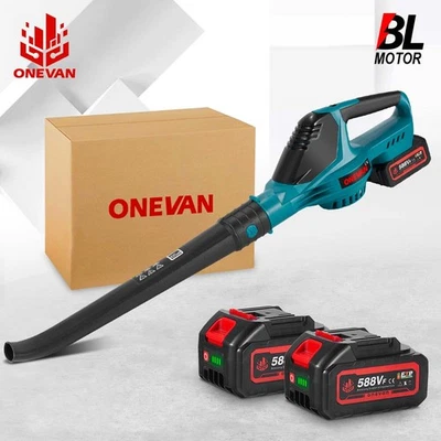 ONEVAN Akku Laubbläser Gebläse Laubsauger Mit 0、2 Akkus und Ladegerät Für 18V Makita