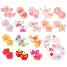 Hifot 16 Pairs Clip on Earrings Girls, No Pierced Design Small, Pack 16 -2