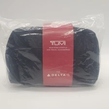 TUMI For Delta Air Lines Black Fabric Toiletry Makeup Amenity Travel Kit Bag