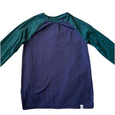 Tommy Bahama Two Color Blue Turquoise Long Sleeve Shirt Kids Size M 7/8