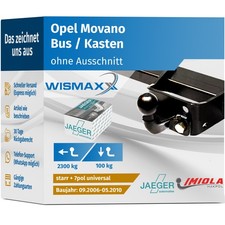 ANHÄNGERKUPPLUNG starr passt für Opel Movano 06-10 +7polig E-Satz ABE