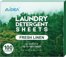 AIDEA Laundry Detergent Sheets, Fresh Scent-(100 Loads) 1 Count (Pack of 50) 